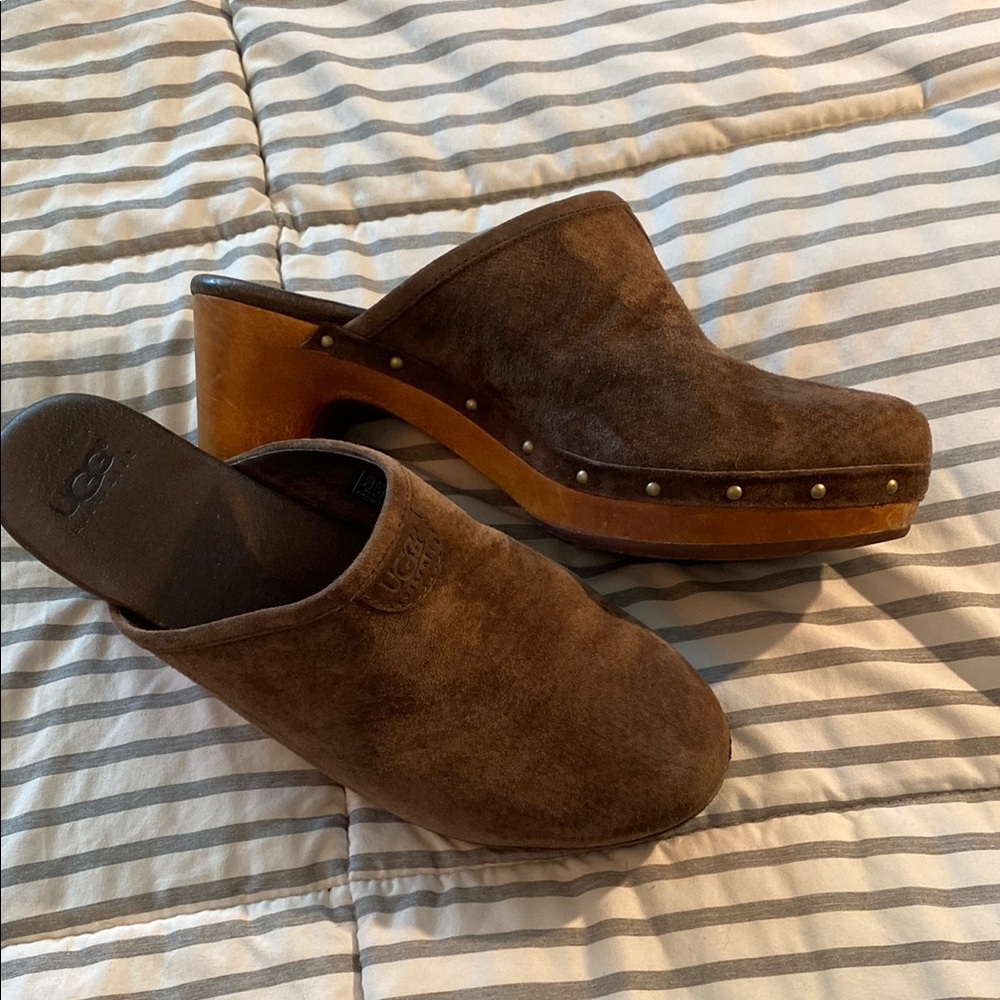 UGG Brown Suede Mules